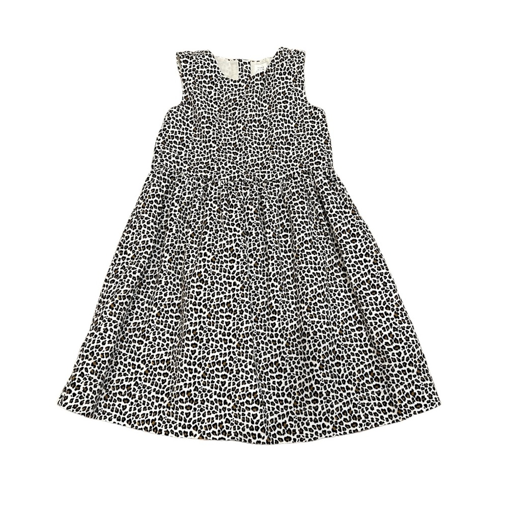 Gap Girls Corduroy Sleeveless Jumper Dress, Black/White Leopard Print, Size 5T